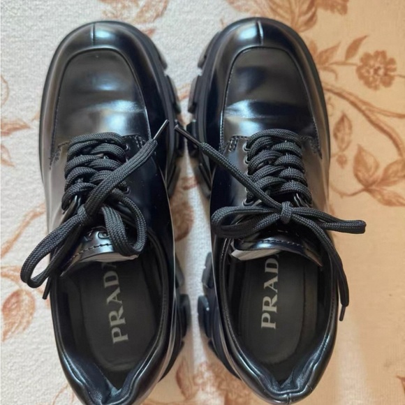 Prada Women's Glossy Black Loafers - Picture 1 of 4